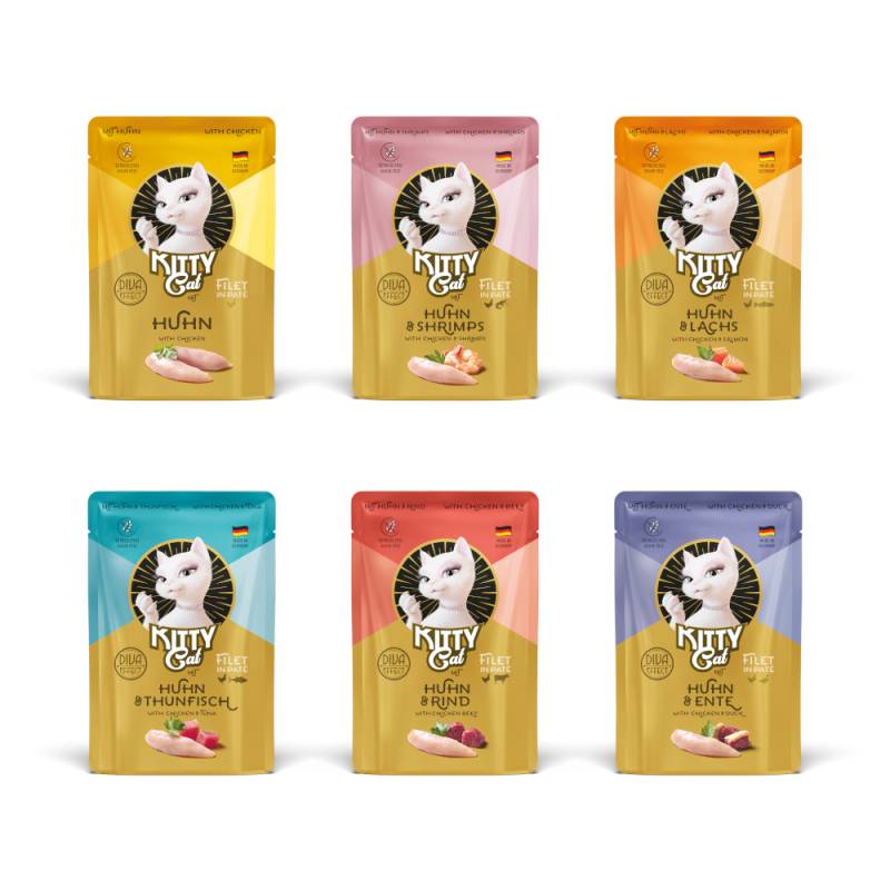 KITTY Cat Filet in Paté Mixpaket 6 x 85 g - Huhn-Variationen (6 Sorten) von Kitty Cat