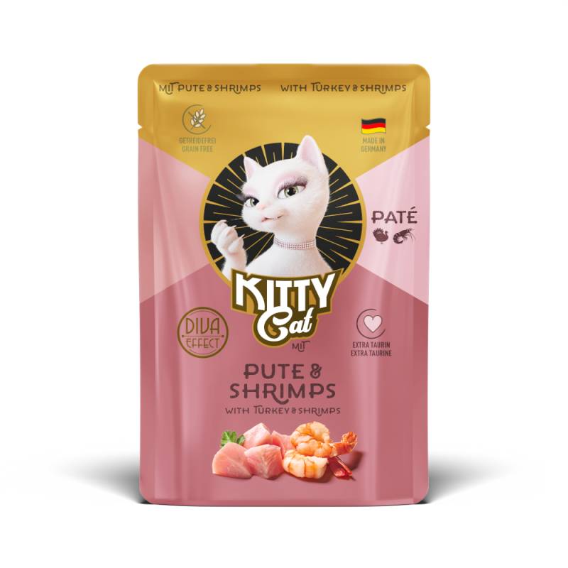 Sparpaket KITTY Cat Paté 24 x 85 g - Pute & Shrimps von Kitty Cat