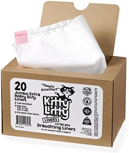 Extra schwere Pflicht Jumbo Katzentoilette Liners 20 Zählen Katze Abfall Müllbeutel von Kitty Litty