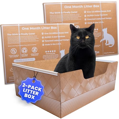 Auslaufsichere Einweg-Katzentoilette, 2er-Pack, unübertroffene Geruchskontrolle, recycelbar. Kitty Poo Club von Kitty Poo Club