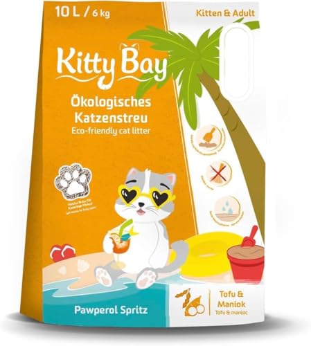 KittyBay – Pawperol Spritz – ÖKO Katzenstreu klumpend und staubfrei, Tofu und Maniok, 10 Liter von KittyBay