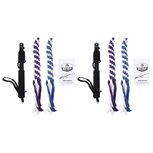 Kiudduy 2X Flirt Pole Rope Tug, Geflochtene Baumwollmischung Seil Outdoor Interaktives Spielzeug Zum Ziehen, Jagen, Kauen, Training (L Schwarz) von Kiudduy