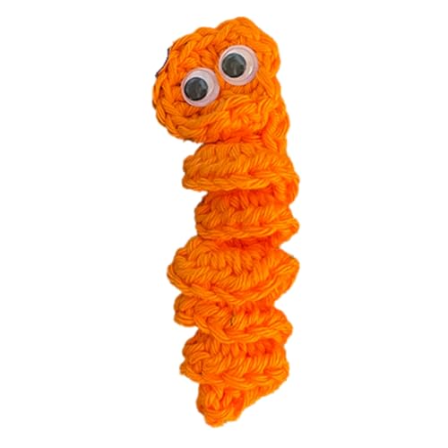 Kiudduy Handgemachtes Sorgenwurm-Geschenk Zur Emotionalen Unterstützung, Gehäkelter Sorgenwurm, Inspirierende Fürsorge für Sie, Süßes Gestricktes Geschenk, Langlebig, Einfach zu Verwenden, Orange von Kiudduy