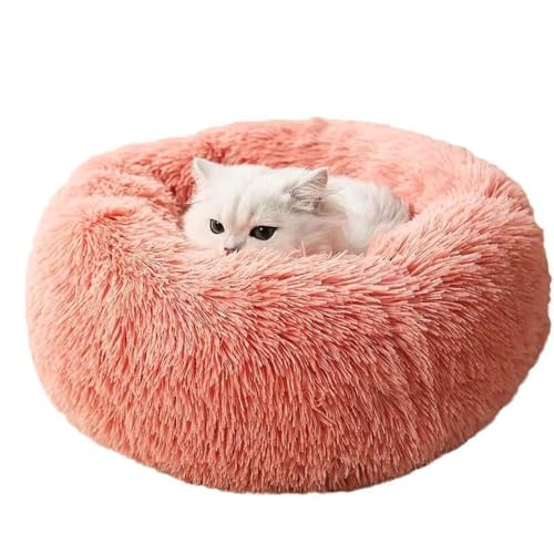 Kiuiom Plüsch Haustierbett, Donut Haustierbett, Katzenbett Flauschig, Hundebett Rund Rund Hundekissen Katzenkorb Schlafen Katzenschlafplatz Plüsch Katzenkissen Hundekissen Waschbar Welpenbett 40cm von Kiuiom