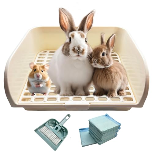 Kiwi & Mora Rabbit Litter Box - Extra Large Bunny Litter Box, Easy to Clean and Disassemble, Prevents Odors and Stains. Training Toilet Pan for Guinea Pig, Hamster, Kitty, Ferret, Galesaur,Chinchilla von Kiwi & Mora