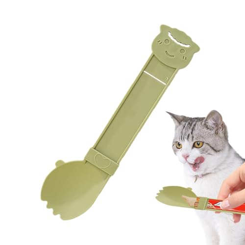 Katzenstreifen-Leckerli-Futterspender, Katzenstreifen-Futterspender, Quetschlöffel,Süßer Leckerli-Löffel und Spender in Alpaka-Form für Katzen - Cat Bar Squeezer Feeder, multifunktionaler Pet Spoons C von Kixolazr