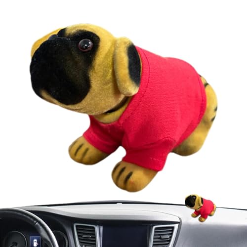 Kixolazr Hunde-Wackelköpfe für das Armaturenbrett im Auto, Wackelkopf-Hund - Welpen-Kopfschütteln-Spielzeug | Nickender Hund mit T-Shirt, kreatives Harz-Armaturenbrett, Basteln, Hundeliebhaber für von Kixolazr