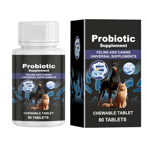 Kixolazr Probiotische Nahrungsergänzungsmittel für Katzen,Probiotische Nahrungsergänzungsmittel für Hunde | Nahrungsergänzungsmittel zur Verdauungsunterstützung | 120 Stück Kautabletten für Haustiere, von Kixolazr