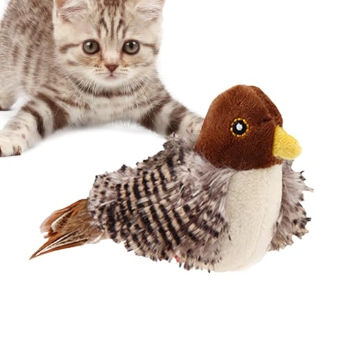 Kixolazr Sound Bird Toy – Katzenfederspielzeug | Simulation Katzenfederspielzeug, interaktives Katzenspielzeug mit Geräuschen für Indoor-Katzen, Kitty-Übung von Kixolazr