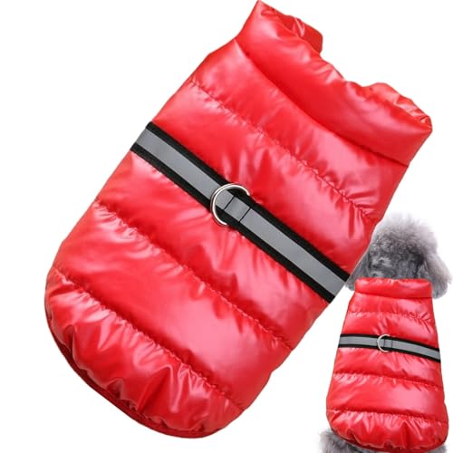 Kixolazr Winterjacke für kleine Hunde, Winterkleidung für kleine Hunde - Reflektierende warme Hundejacke mit integriertem Loch für das Geschirr,Welpenjacke für den kalten Winter, gemütliche von Kixolazr