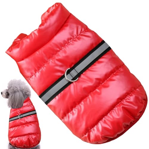 Kixolazr Winterjacke für kleine Hunde, Winterkleidung für kleine Hunde | Warme Hundeweste mit reflektierendem Streifen und integriertem Loch für das Geschirr,Welpenjacke für den kalten Winter, von Kixolazr