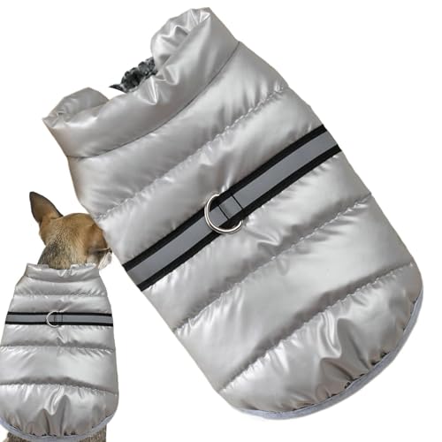 Kixolazr Winterjacke für kleine Hunde,Wintermantel für kleine Hunde,Hunde-Schneejacke mit reflektierenden Streifen und integriertem Loch für das Geschirr - Welpenjacke, Haustierbekleidung für kaltes von Kixolazr