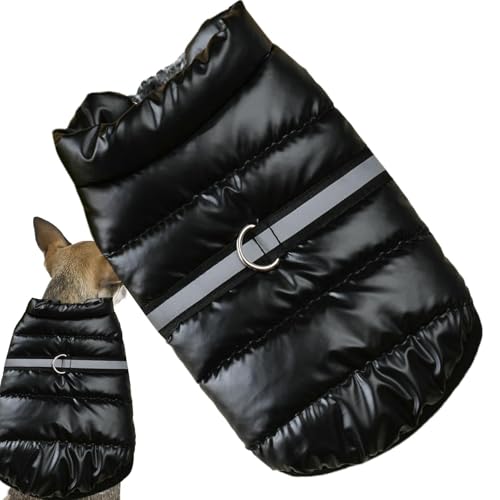 Kixolazr Winterkleidung für kleine Hunde, Winterjacke für kleine Hunde | Reflektierende warme Hundejacke mit integriertem Loch für das Geschirr - Welpenjacke für den kalten Winter, gemütliche von Kixolazr