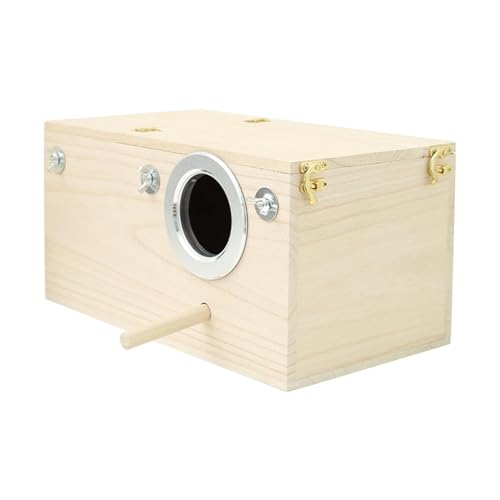 Kixolazr Sichtweite Nistbox Holz -Sichtweite Nistbox Vogelzüchterbox Papageienzüchtungsnistbox Holzvogelhäuser kleine Vögel Nistpapageien Paarung Box Vogelkäfig -Paarungsbox von Kixolazr