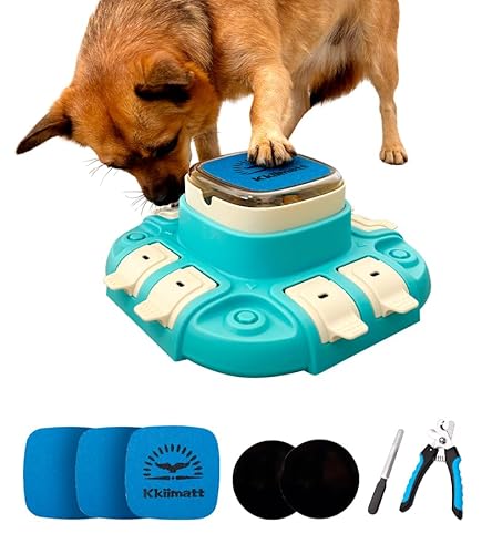 Kkiimatt Hund Nagelfeile Spielzeug Puzzle Spielzeug Slow Food Feeder Treat Distributor Mental lEnrichment Toy Food Dispenser for IQ Training Dog Puzzles for Smart Dogs Scratch Pad for Nails with von Kkiimatt