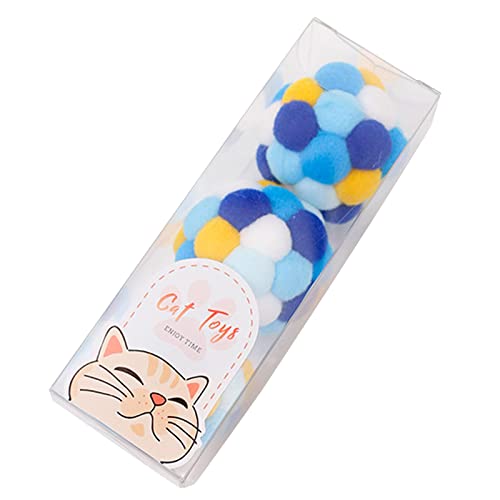 Bälle für Bälle, buntes Plüsch, weich, pelzig, mit integriertem interaktivem Kätzchen-Spielzeug für Hauskatzen, 3 Stück Bälle für Bälle, buntes Plüsch, weich, pelzig, mit integriertem interaktivem Kätzchen-Spielzeug für Hauskatzen, 3 Stück von Klaisy
