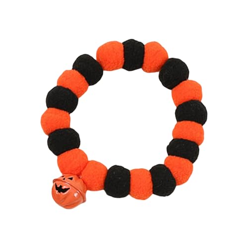 Klaisy Halloween-Kostüm für Hunde und Katzen, Halsschmuck, Kürbis-Halsband, Halskette, Haustier-Geburtstagszubehör, Hundehalsband, weiche Pompons Klaisy Halloween-Kostüm für Hunde und Katzen, Halsschmuck, Kürbis-Halsband, Halskette, Haustier-Geburtstagszubehör, Hundehalsband, weiche Pompons von Klaisy