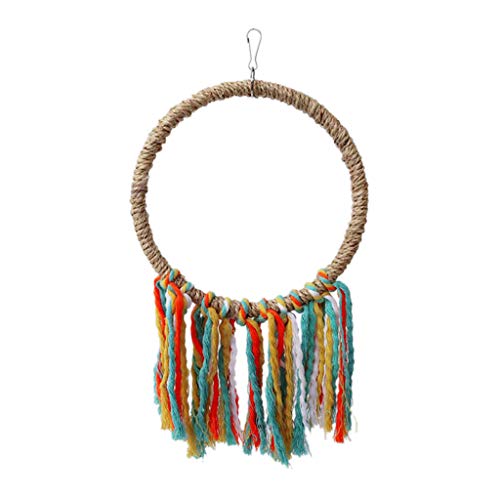 Vogel-Kauspielzeug, buntes Baumwollseil, Papageienkäfig, Beißspielzeug, Sisal-Sitzstange mit Haken zum Aufhängen Vogel-Kauspielzeug, buntes Baumwollseil, Papageienkäfig, Beißspielzeug, Sisal-Sitzstange mit Haken zum Aufhängen von Klaisy