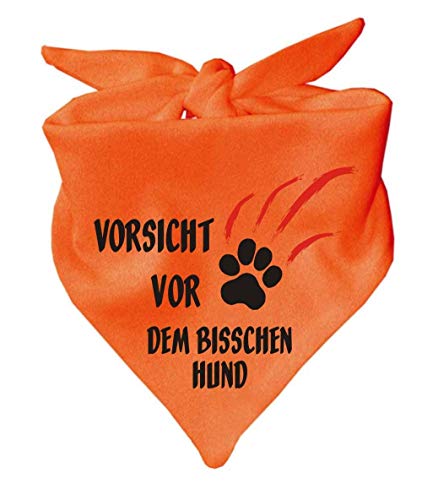 Hunde Dreiecks Halstuch (Fb: orange) (Gr. 2 (68 cm)) Vorsicht vor dem bisschen Hund von Kleiner Fratz