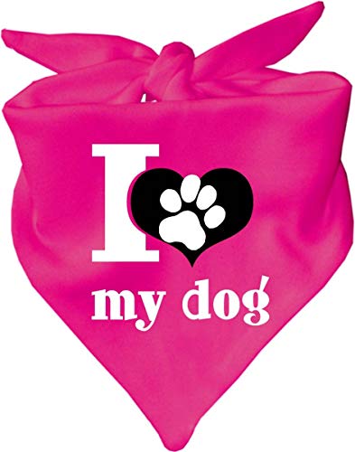 Hunde Dreiecks Halstuch (Fb: pink) (Gr. 2 (68 cm)) I Love My Dog von Kleiner Fratz