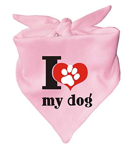 Hunde Dreiecks Halstuch (Fb: rosa) (Gr. 1 (55 cm)) I Love My Dog von Kleiner Fratz