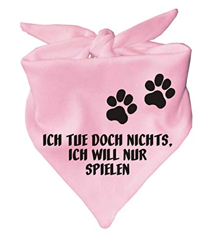 Hunde Dreiecks Halstuch (Fb: rosa) (Gr. 2 (68 cm)) Ich tue doch Nichts ich Will nur Spielen von Kleiner Fratz