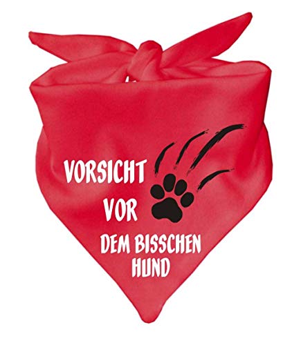 Hunde Dreiecks Halstuch (Fb: rot) (Gr. 2 (68 cm)) Vorsicht vor dem bisschen Hund von Kleiner Fratz