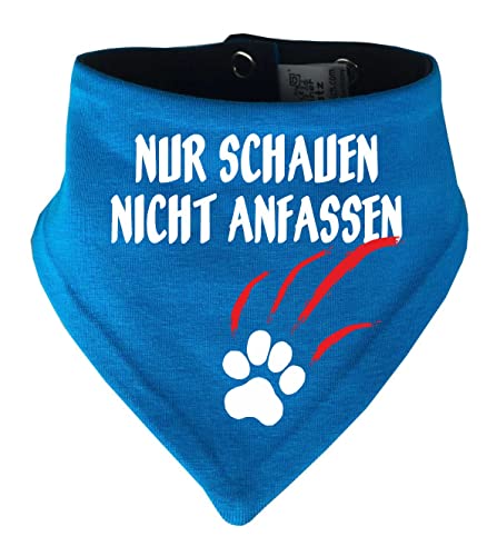 Hunde Wende- Halstuch Multicolor (Fb: Atoll-Navy) (Gr.1 - HU 27-30 cm) Nur schauen Nicht anfassen von Kleiner Fratz