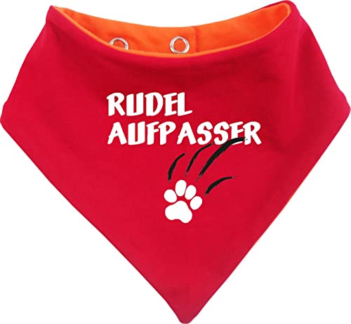 Hunde Wende- Halstuch Multicolor (Fb: orange-rot) (Gr.1 - HU 27-30 cm) Rudelaufpasser von Kleiner Fratz