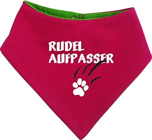 Hunde Wende- Halstuch Multicolor (Fb: pink-Lime) (Gr.3 - HU 36-42 cm) Rudelaufpasser von Kleiner Fratz