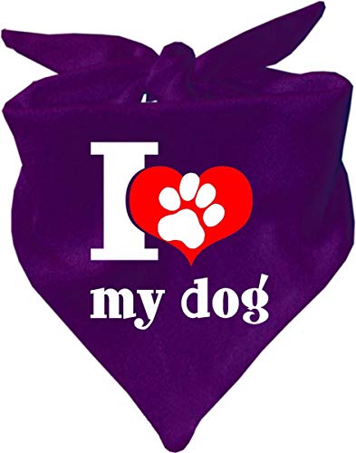 Kleiner Fratz Hunde Dreiecks Halstuch (Fb: dunkellila) (Gr. 2 (68 cm)) I Love My Dog von Kleiner Fratz