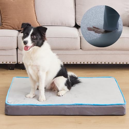 KmaxShip Hundebett für große Hunde, Luftfaserkern, 100 % atmungsaktiv und rückfedernd, waschbarer Kern und abnehmbarer Bezug (91,4 x 68,9 x 7,6 cm) von KmaxShip