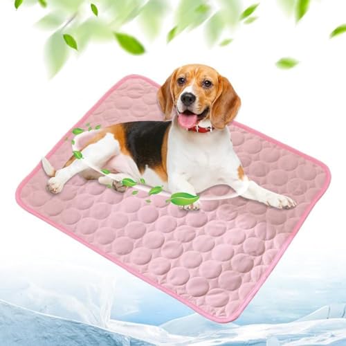 KmoNo Dog Cooling Mat, Ice Silk Dog Cooling Mats, Pet Self Cooling Pads for Dogs and Cats, Self-Cooling Bed for Dog Cat Sleeping, Portable & Washable Pet Cooling Blanket (S,Pink) von KmoNo