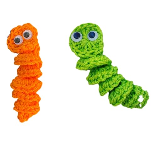 Knnuey Handgefertigtes Sorgenwurm-Geschenk Zur Emotionalen Unterstützung, Gehäkelter Sorgenwurm, der Sie Inspiriert und Sich Um Sie Kümmert, Süßes Gestricktes Geschenk,B von Knnuey