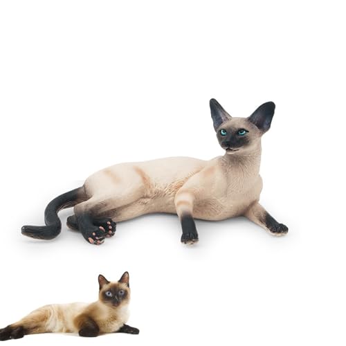KnocKconK Haustier-Gedenkgeschenk für den Verlust der Katze, siamesische Katze, orangefarbene Katze, Simulationsmodell (Siamkatze) von KnocKconK
