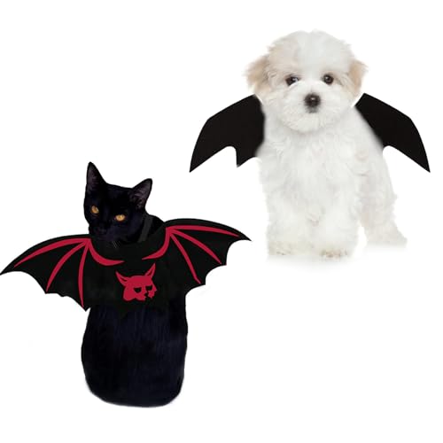 KnocKconK Leichte Katzen-Fledermausflügel, für kleine Hunde, Halloween, schwarze Filzflügel, Halloween-Welpenbekleidung, niedliche Haustier-Partykleidung für Spaß, Fotos von KnocKconK