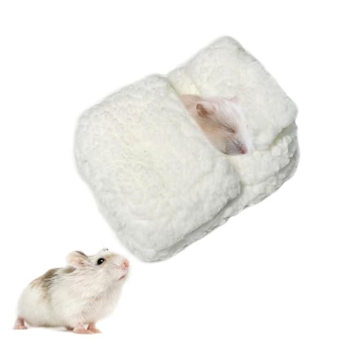 KnocKconK Weiches kleines Hamsterbett aus Baumwolle, Kleintierwolke, gemütliches Bett mit Kissen, Käfigdekoration, Fotospielzeug, Entspannungs-Habitat, Hauszubehör, Schlafunterlage für Mäuse, Ratte von KnocKconK