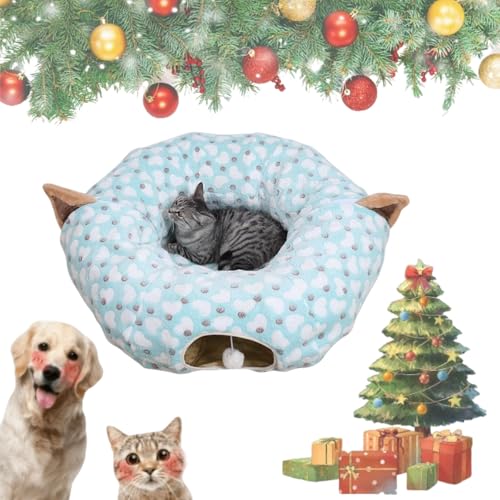 Cat Tunnel Christmas Tree Skirt, Christmas Tree Cat Tunnel, Cat Christmas Tree Tunnel, Cat Tunnel for Christmas Tree, Cat Tunnel Bed Under Christmas Tree for Medium Small Cats (C, Regular) von Knubbuf