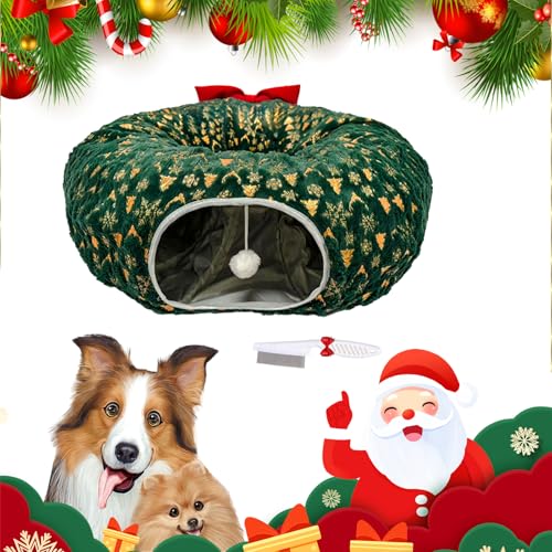 Christmas Cat Tunnel, Christmas Cat Tree, Cat Tunnel for Under Christmas Tree, Cat Christmas Tree Tunnel, Christmas Cat Tree,Suitable for Medium and Small Cats (A) von Knubbuf