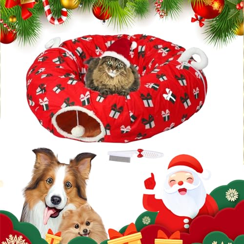 Christmas Cat Tunnel, Christmas Cat Tree, Cat Tunnel for Under Christmas Tree, Cat Christmas Tree Tunnel, Christmas Cat Tree,Suitable for Medium and Small Cats (E) von Knubbuf