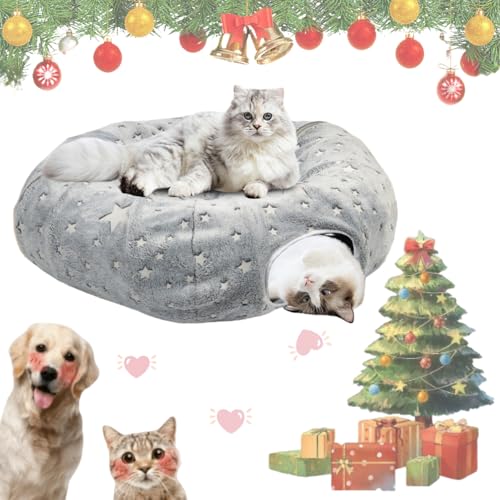 Christmas Tree Cat Tunnel, Cat Tunnel Christmas Tree Skirt, Cat Tunnel for Christmas Tree, Cat Christmas Tree Tunnel, Cat Tunnel Bed Under Christmas Tree for Medium Small Cats (A, Regular) von Knubbuf