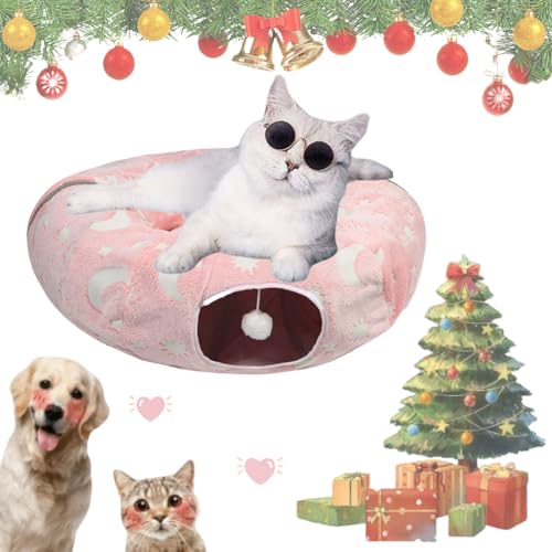 Christmas Tree Cat Tunnel, Cat Tunnel Christmas Tree Skirt, Cat Tunnel for Christmas Tree, Cat Christmas Tree Tunnel, Cat Tunnel Bed Under Christmas Tree for Medium Small Cats (C, Regular) von Knubbuf