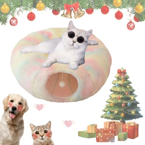 Christmas Tree Cat Tunnel, Cat Tunnel Christmas Tree Skirt, Cat Tunnel for Christmas Tree, Cat Christmas Tree Tunnel, Cat Tunnel Bed Under Christmas Tree for Medium Small Cats (D, Regular) von Knubbuf