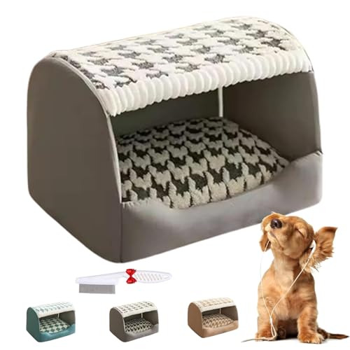 Doggocomfy Cozy Dog House, Cozy House Dog Bed, Inside Dog House with Removable Cushion, Comfy Cave Portable House for Small Medium Large Dogs (Grey, 2XL) von Knubbuf