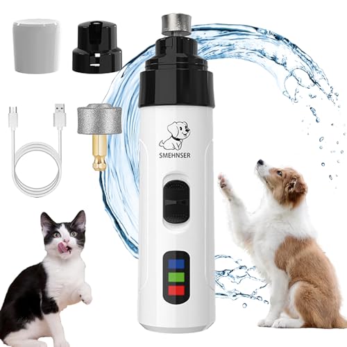 Heusom Silent Groom Pro, Silent Dog Nail Trimmer, Silent Groom Pro Dog Nails Heusom, Small And Portable, Rechargeable USB Charging Electric Pet Nail Grinder for Dogs Cats (White+1Grinding head) von Knubbuf