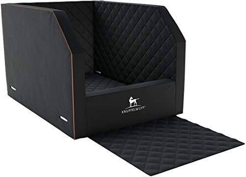 Knuffelwuff Cargo Hundebox Auto Hunde Autositz Hundetransportbox Transportbox Hund Rücksitz 60 x 105 x 50cm Schwarz von Knuffelwuff