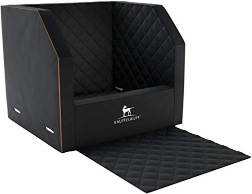 Knuffelwuff Cargo Hundebox Auto Hunde Autositz Hundetransportbox Transportbox Hund Vordersitz 45 x 45 x 30cm Schwarz von Knuffelwuff