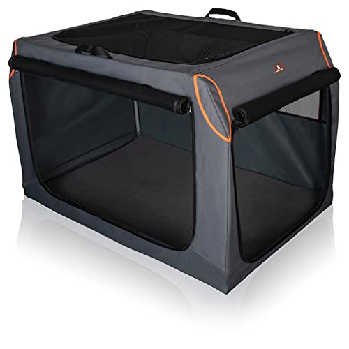 Knuffelwuff Faltbare Hundebox Transportbox mit Aluminiumgestell L 76x51x48cm von Knuffelwuff