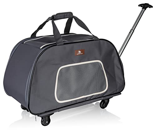 Knuffelwuff Faltbarer Hunde Trolley Transporttasche Hundewagen rollbar mit Griff M-L 68x36x46cm von Knuffelwuff