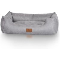 Knuffelwuff Hundebett Dreamline aus Velours grau M-L von Knuffelwuff